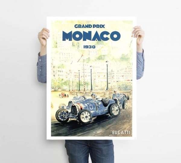 poster Monaco 1930 Bugatti